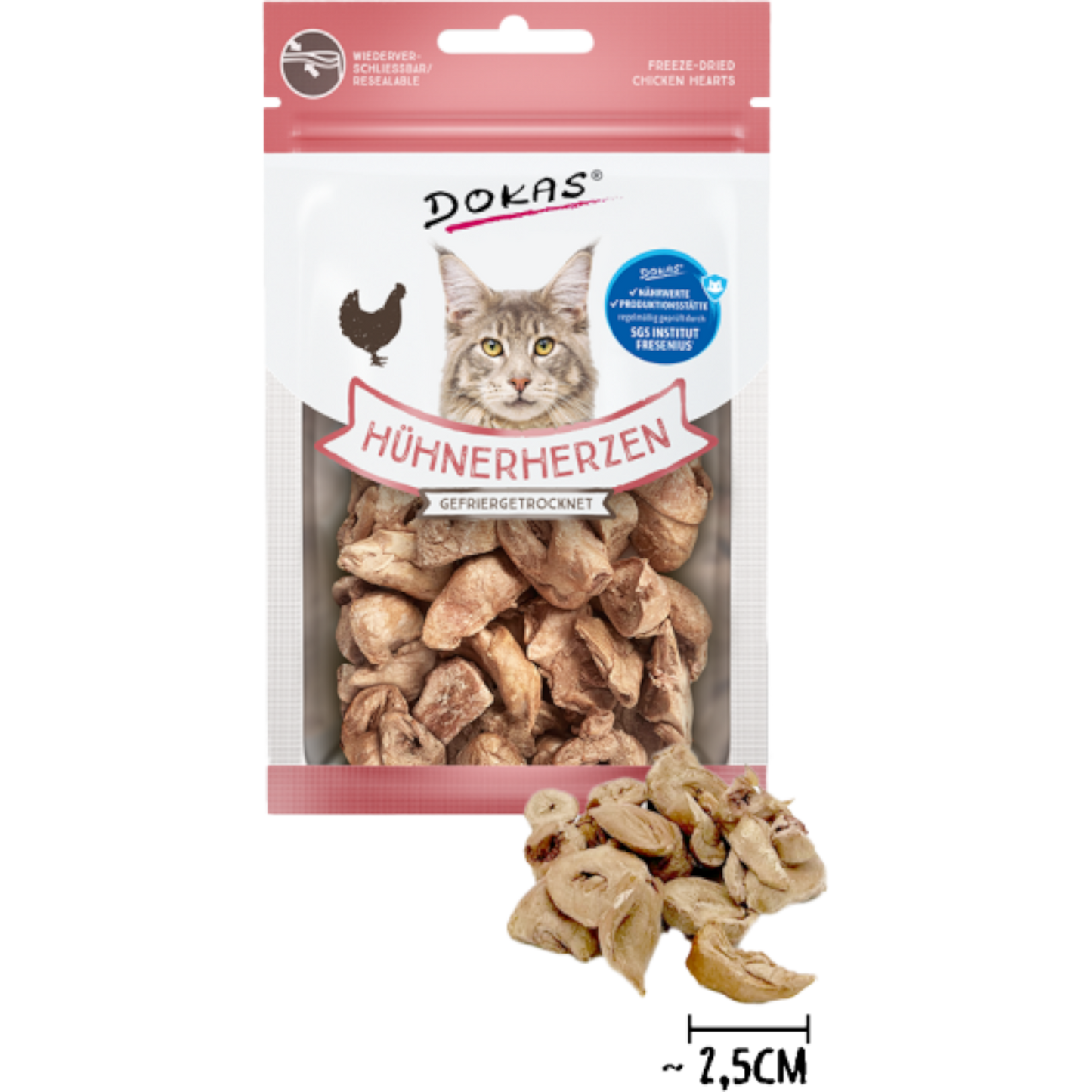 Dokas Cat - Hühnerherzen (gefriergetrocknet)