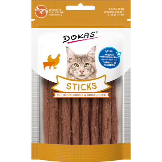 Dokas Cat - Sticks mit Hühnerbrust & Rinderleber