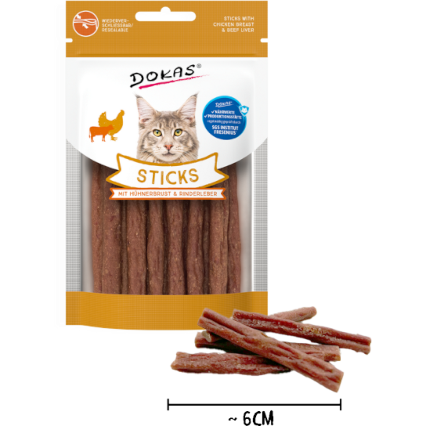 Dokas Cat - Sticks mit Hühnerbrust & Rinderleber
