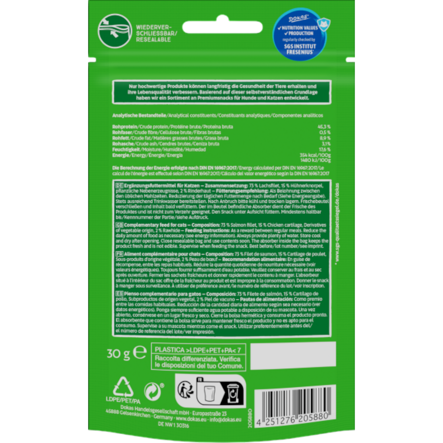 Dokas Cat - Sticks mit Lachsfilet