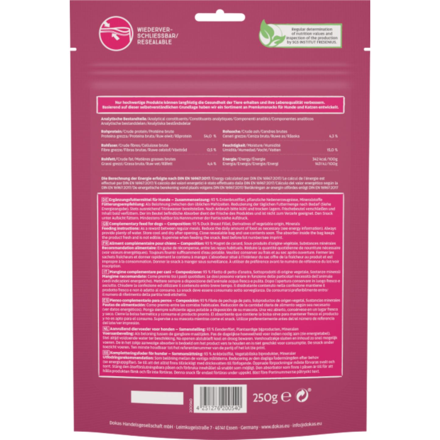 Dokas Dog - Entenbrust Streifen