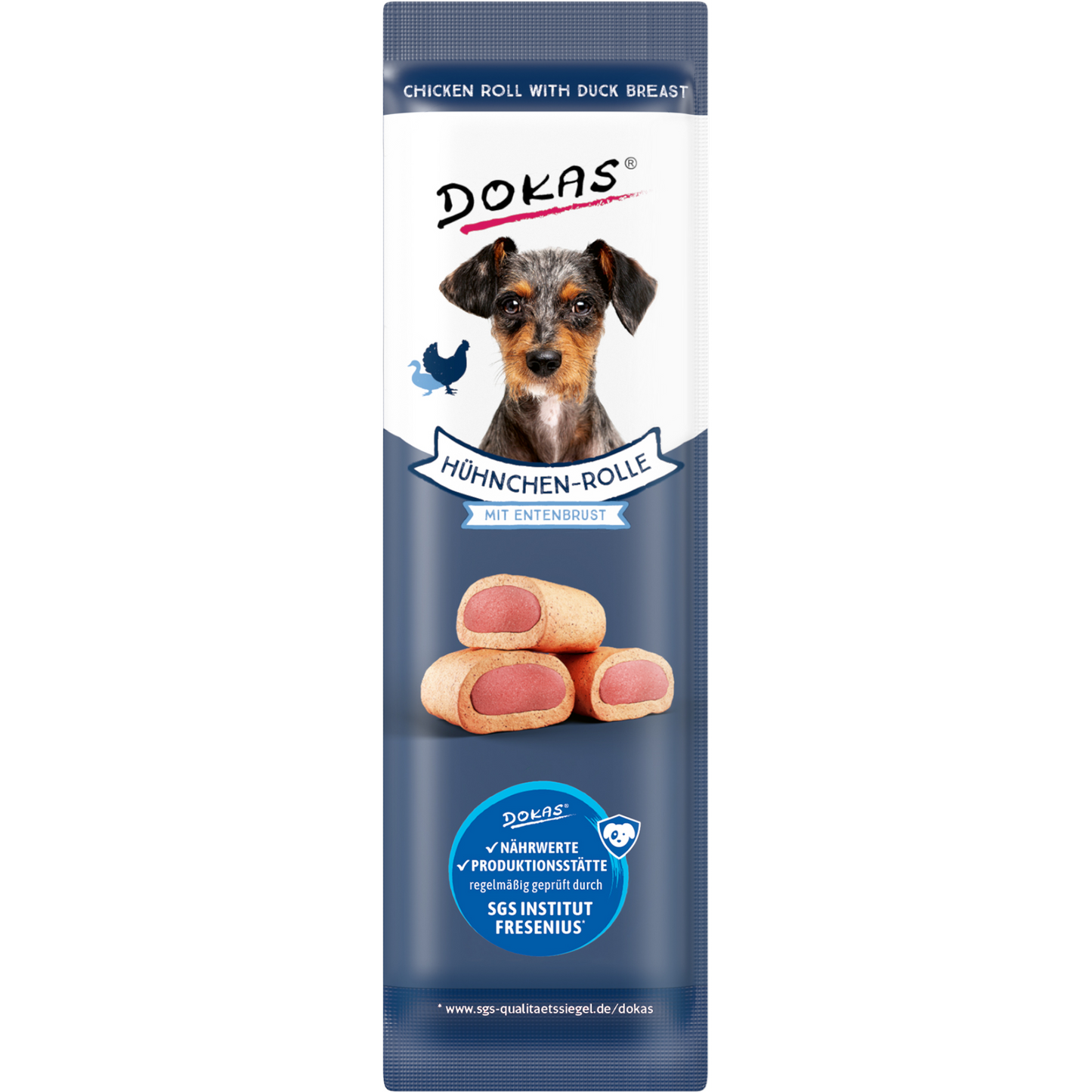 Dokas Dog - Hühnchen-Rolle mit Ente