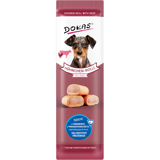 Dokas Dog - Hühnchen-Rolle mit Rind