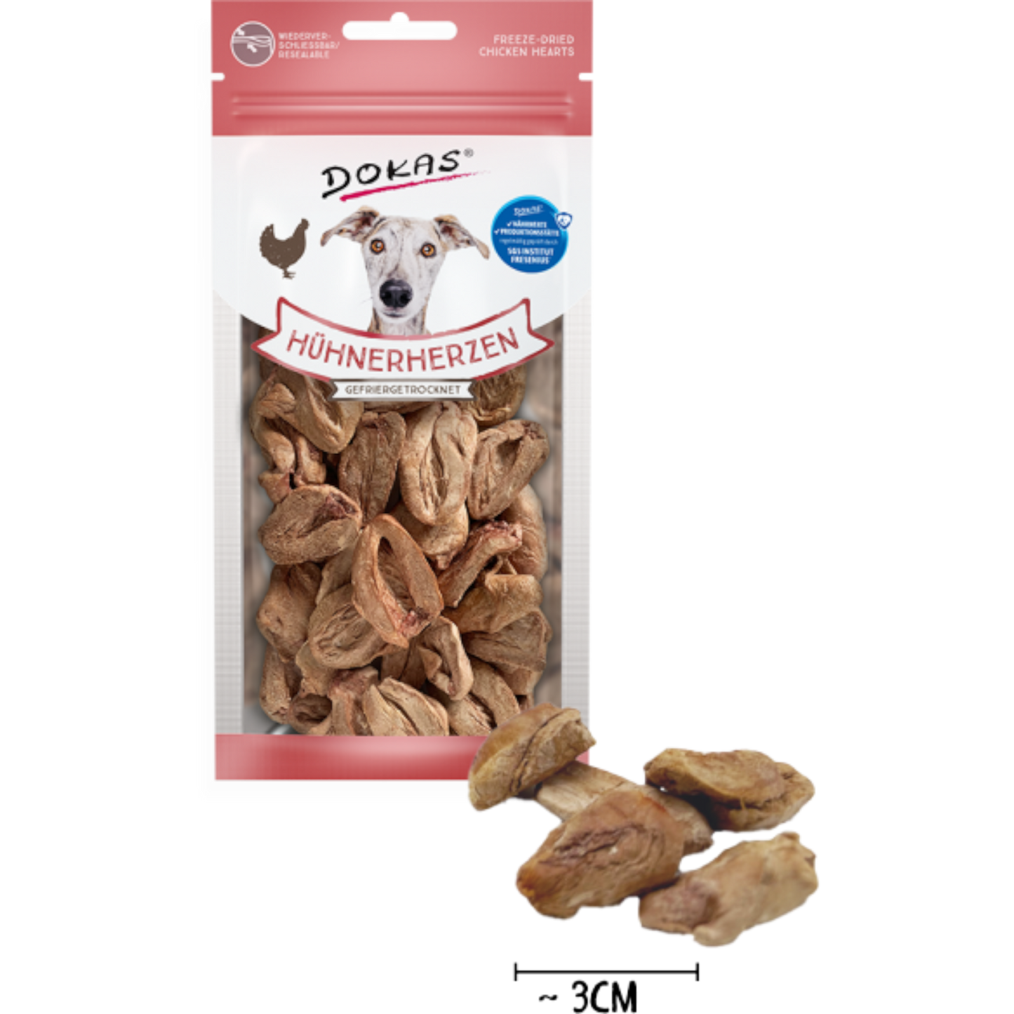 Dokas Dog - Hühnerherzen (gefriergetrocknet)