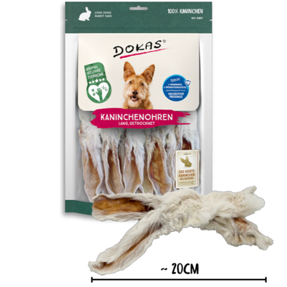 Dokas Dog - Kaninchenohren mit Fell (getrocknet)
