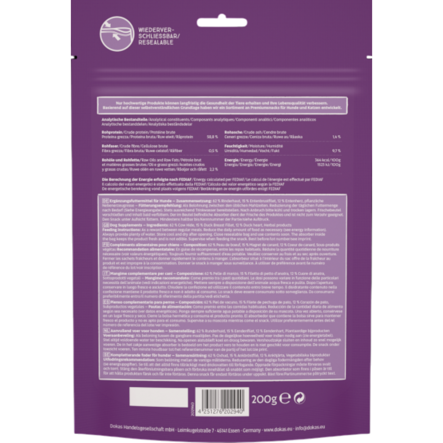 Dokas Dog - Kau-Twister Rinderhaut & Ente