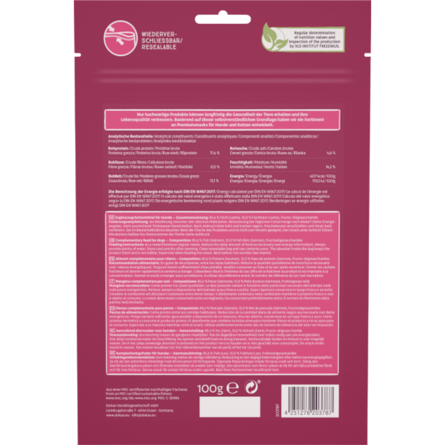 Dokas Dog - Lachs Streifen