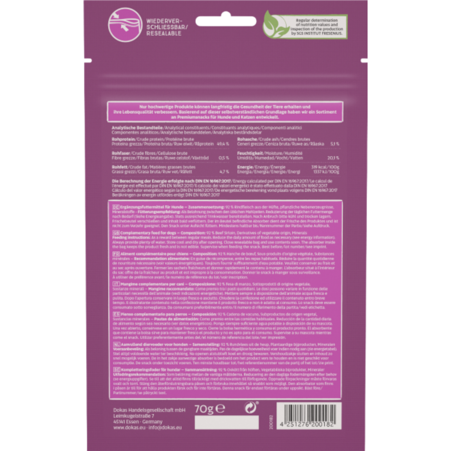 Dokas Dog - Rindfleisch getrocknet