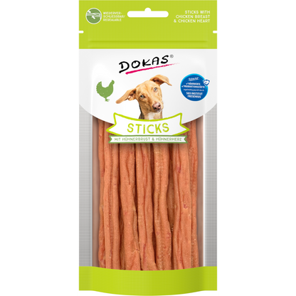 Dokas Dog - Sticks mit Hühnerbrust & Hühnerherz