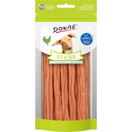Dokas Dog - Sticks mit Hühnerbrust & Hühnerherz