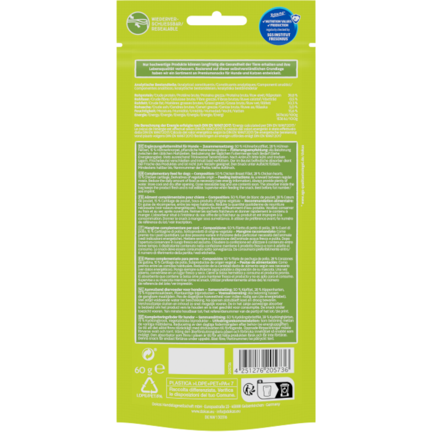 Dokas Dog - Sticks mit Hühnerbrust & Hühnerherz