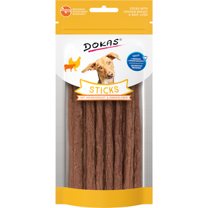 Dokas Dog - Sticks mit Hühnerbrust & Rinderleber