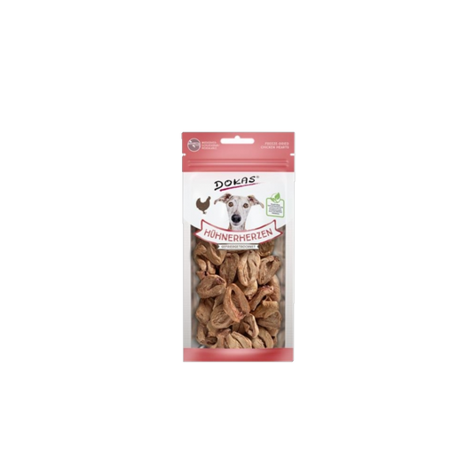 Dokas Gefriergetrocknete Hühnerherzen – der pure Snackgenuss für zwischendurch
