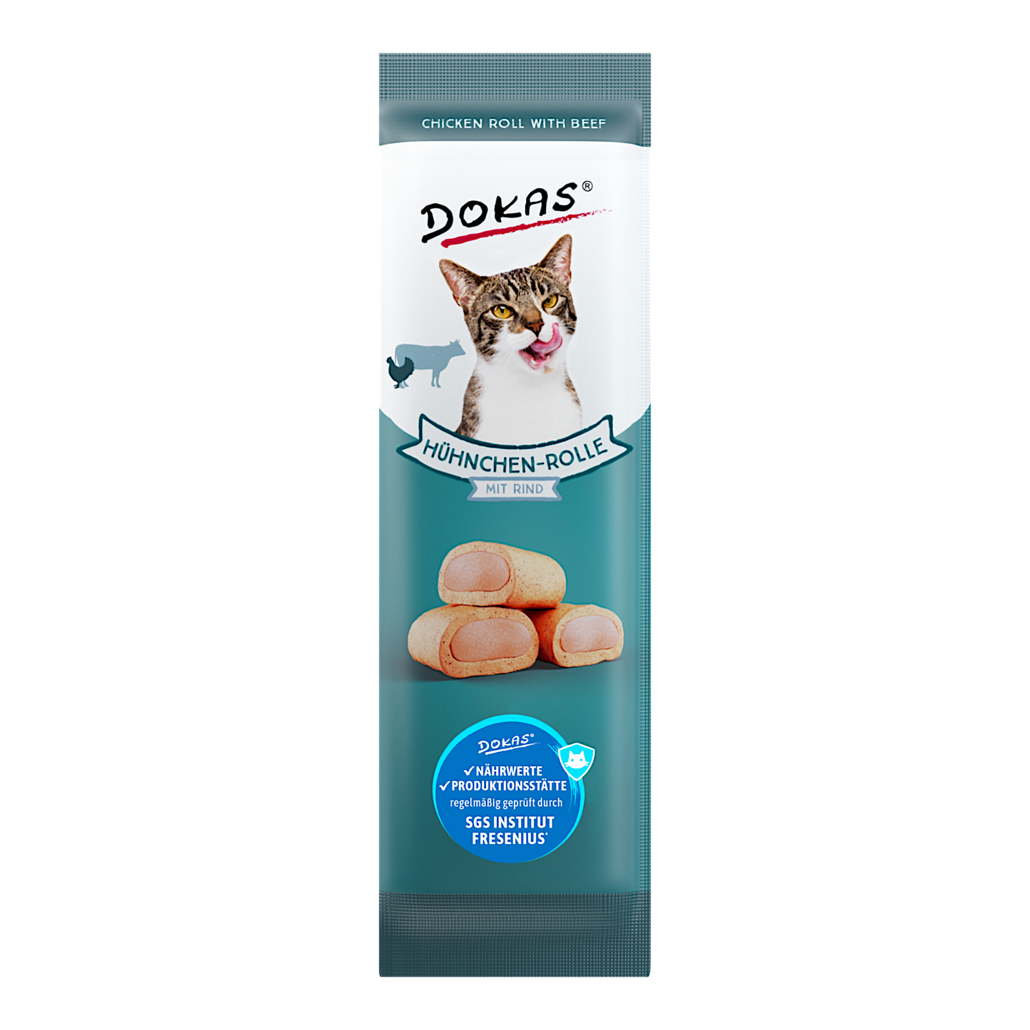 Dokas Cat - Hühnchen-Rolle mit Rind