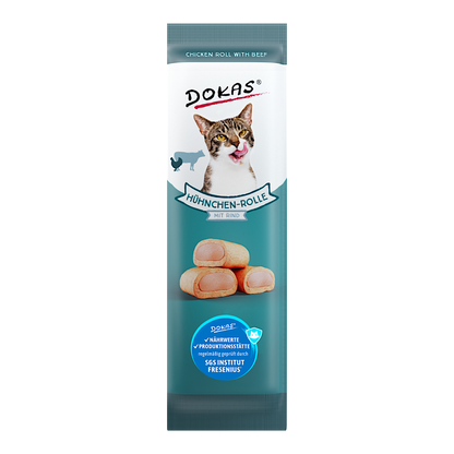 Dokas Cat - Hühnchen-Rolle mit Rind
