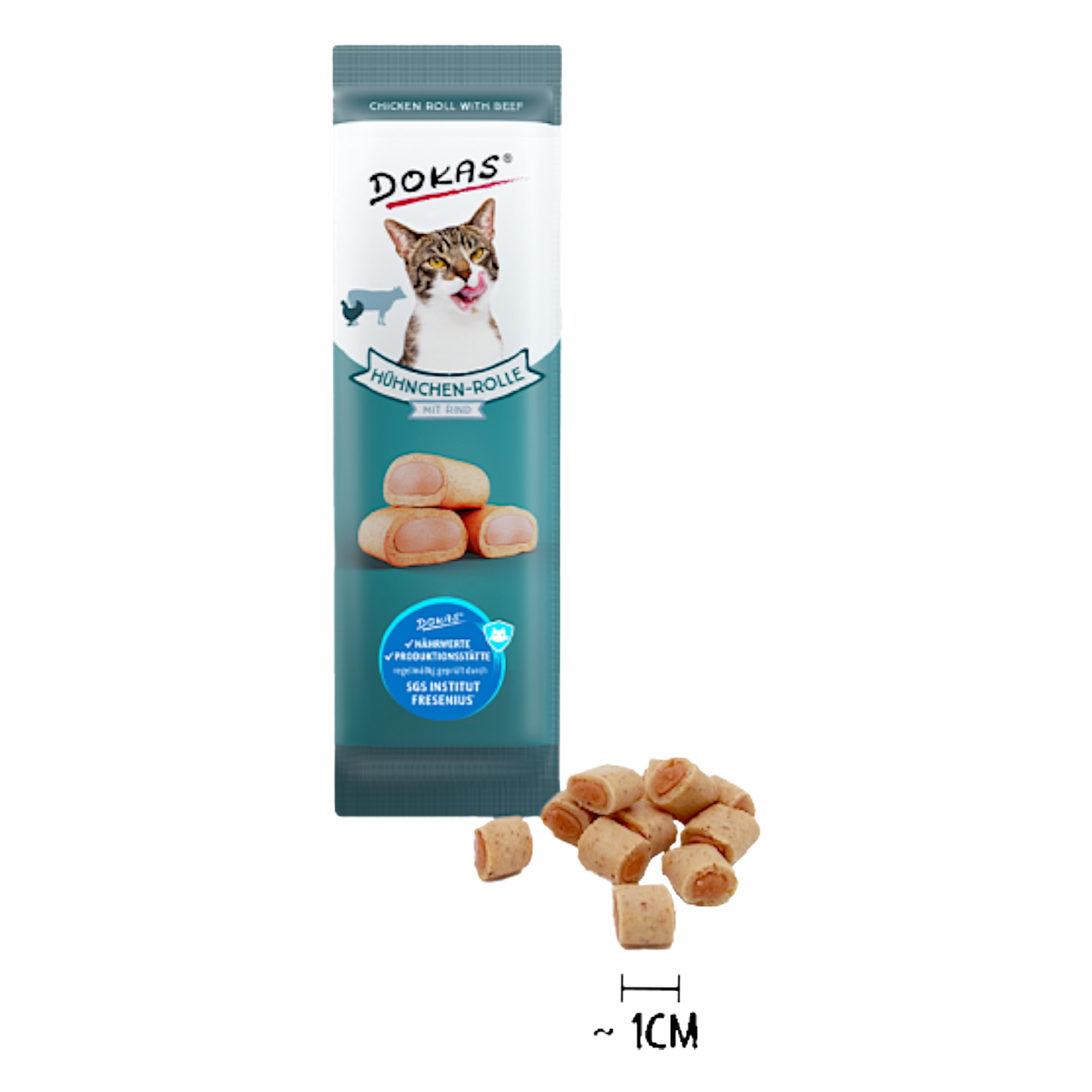 Dokas Cat - Hühnchen-Rolle mit Rind