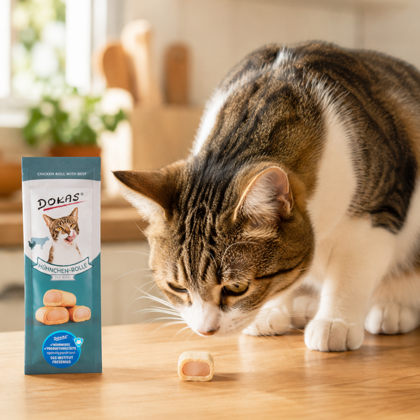 Dokas Cat - Hühnchen-Rolle mit Rind