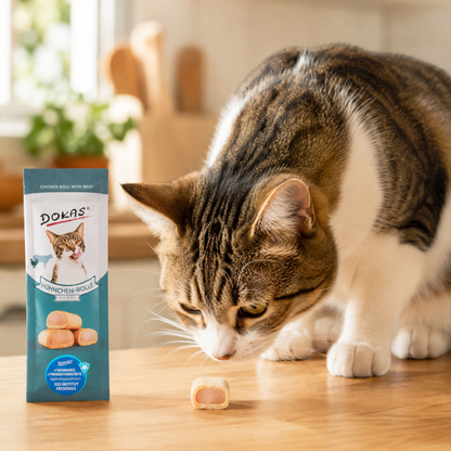 Dokas Cat - Hühnchen-Rolle mit Rind