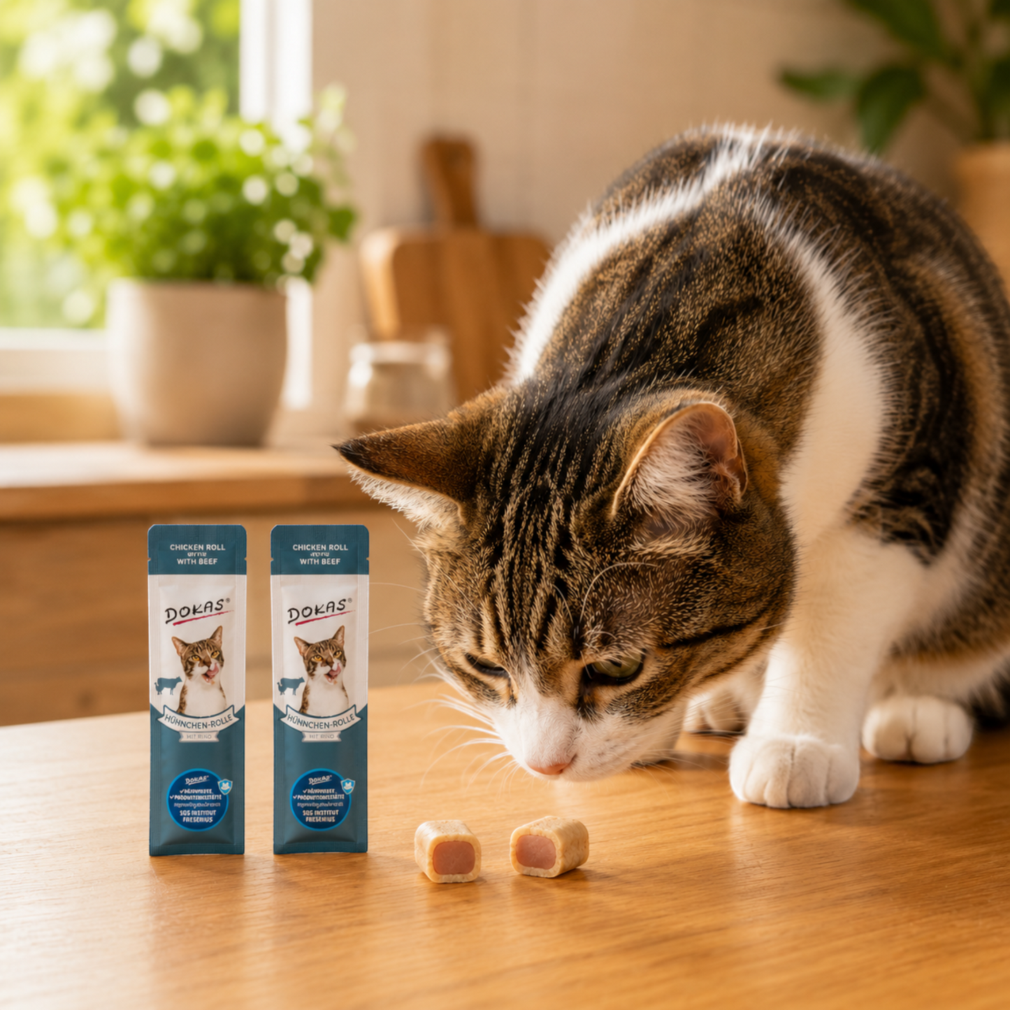Dokas Cat - Hühnchen-Rolle mit Rind