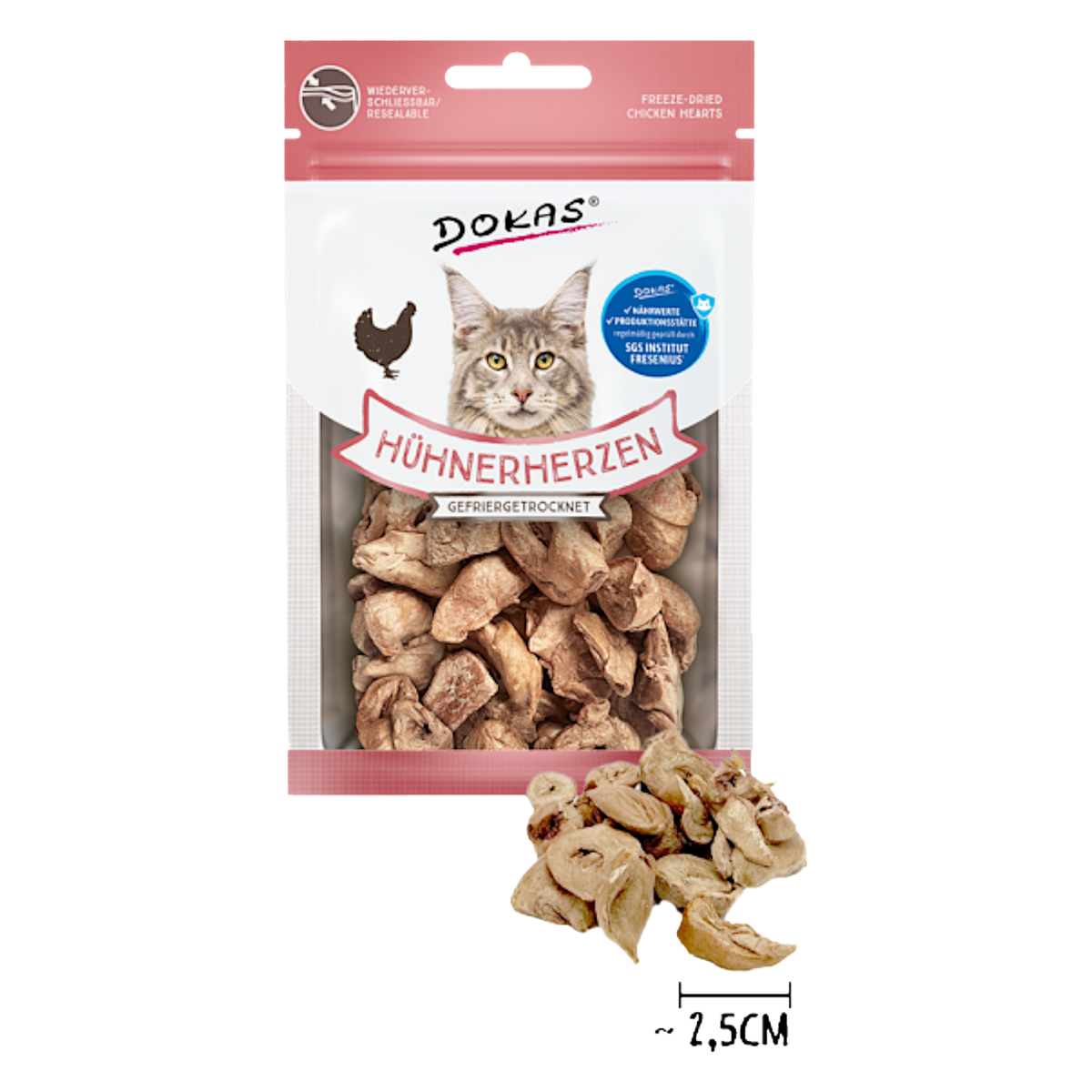 Dokas Cat - Hühnerherzen (gefriergetrocknet)