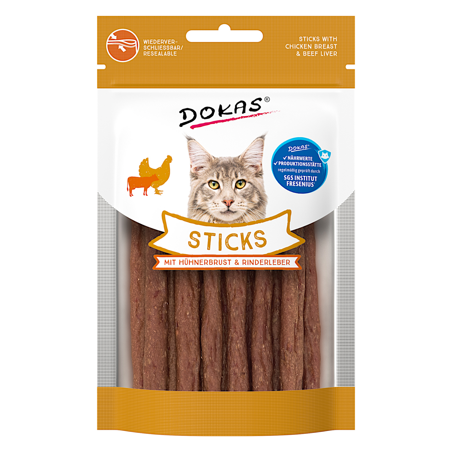Dokas Cat - Sticks mit Hühnerbrust & Rinderleber