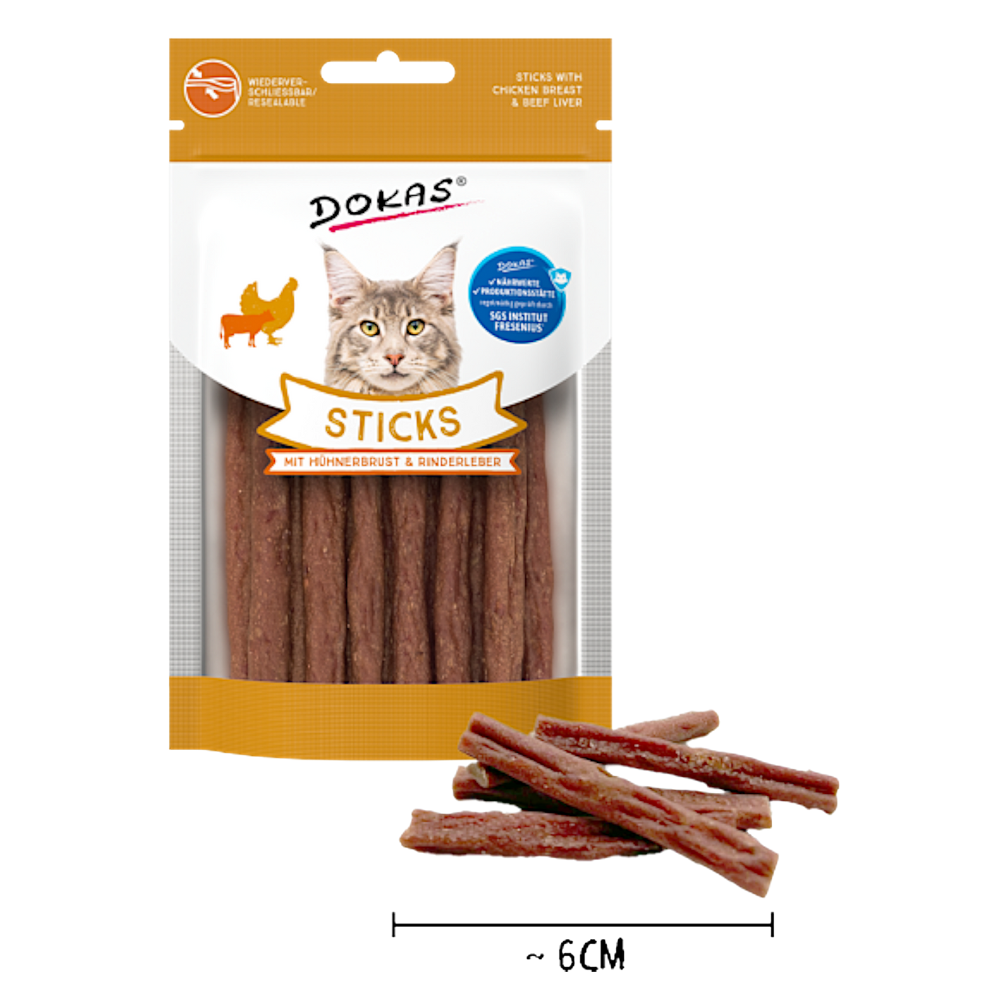 Dokas Cat - Sticks mit Hühnerbrust & Rinderleber