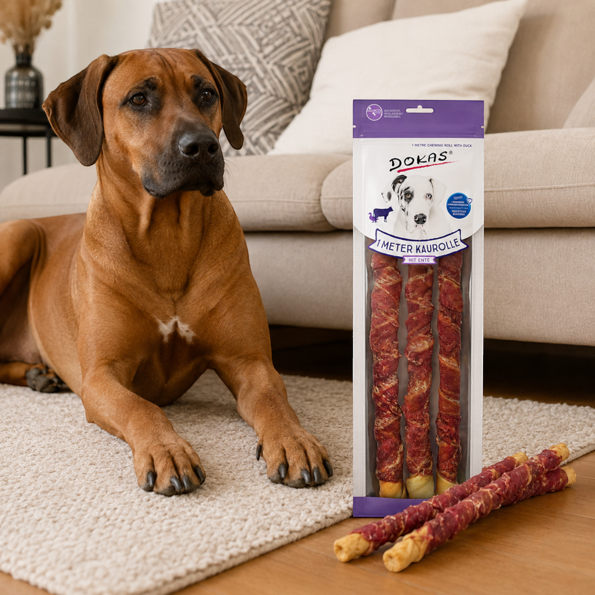 Dokas Dog - 1m Kaurolle mit Ente