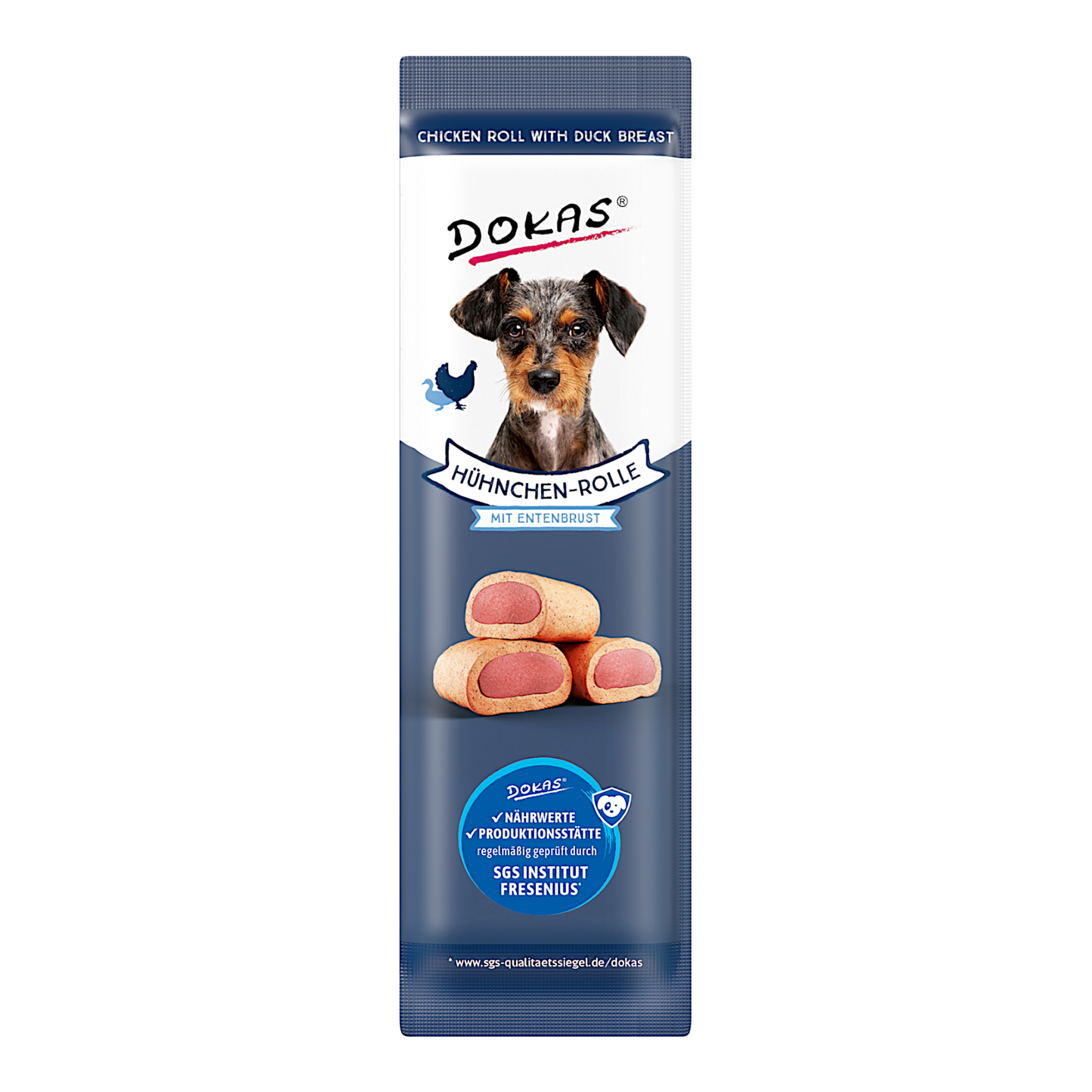 Dokas Dog - Hühnchen-Rolle mit Ente