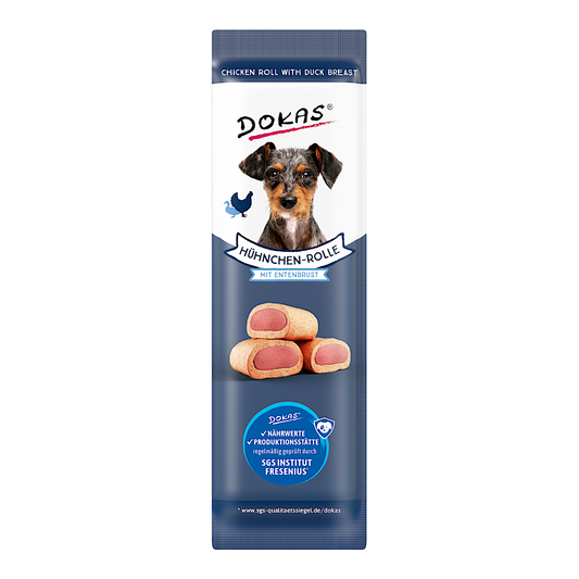 Dokas Dog - Hühnchen-Rolle mit Ente