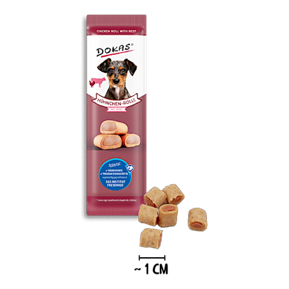 Dokas Dog - Hühnchen-Rolle mit Rind