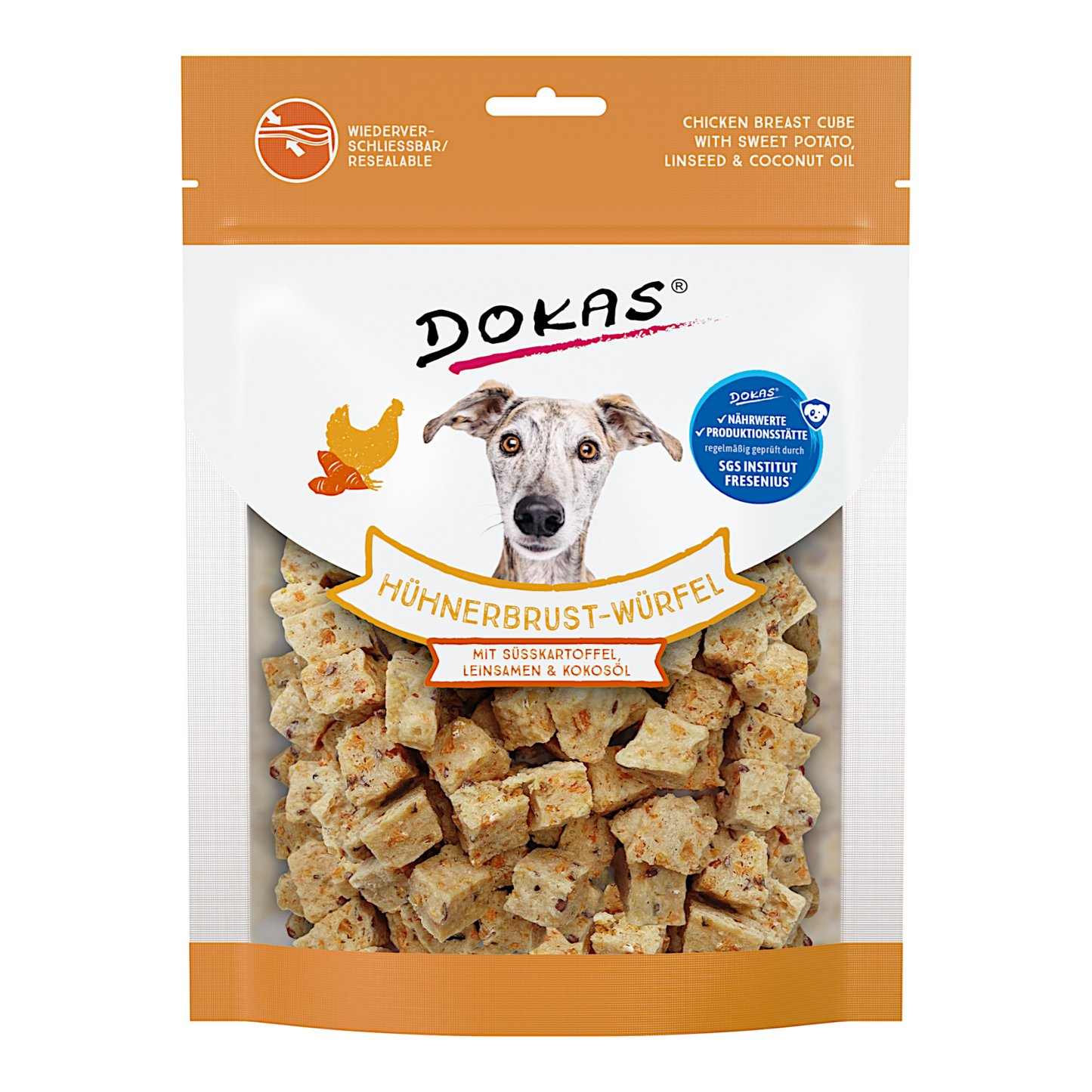 Dokas Dog - Hühnerbrust-Würfel mit Süßkartoffel