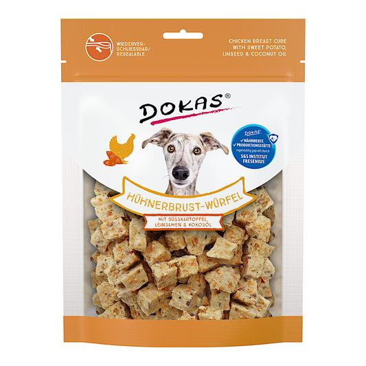 Dokas Dog - Hühnerbrust-Würfel mit Süßkartoffel