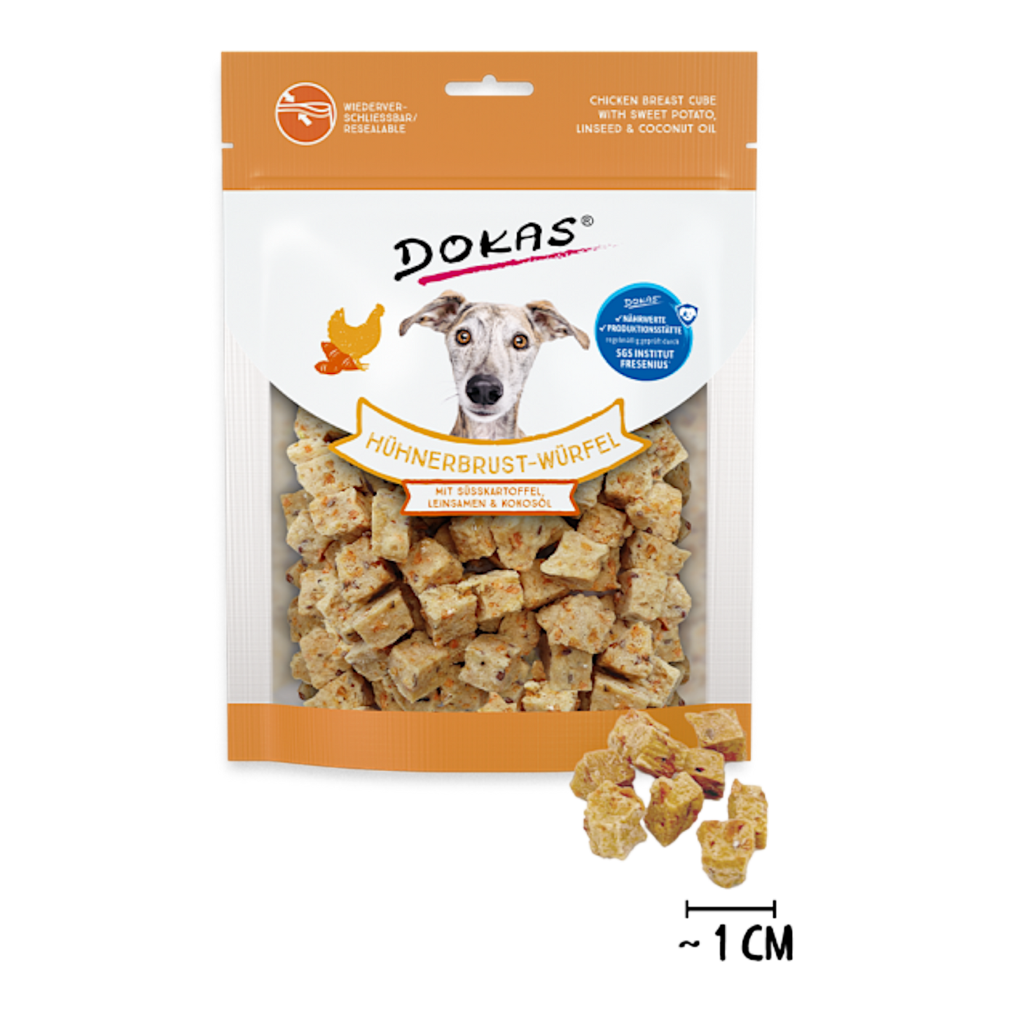 Dokas Dog - Hühnerbrust-Würfel mit Süßkartoffel