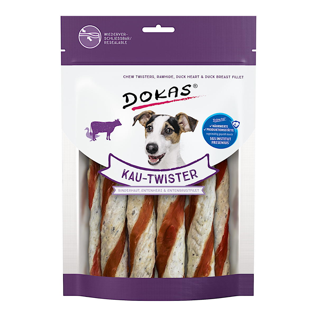 Dokas Dog - Kau-Twister Rinderhaut & Ente