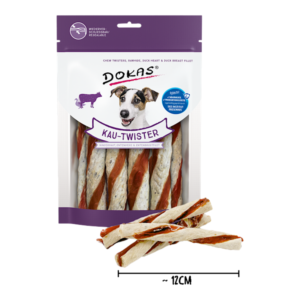 Dokas Dog - Kau-Twister Rinderhaut & Ente