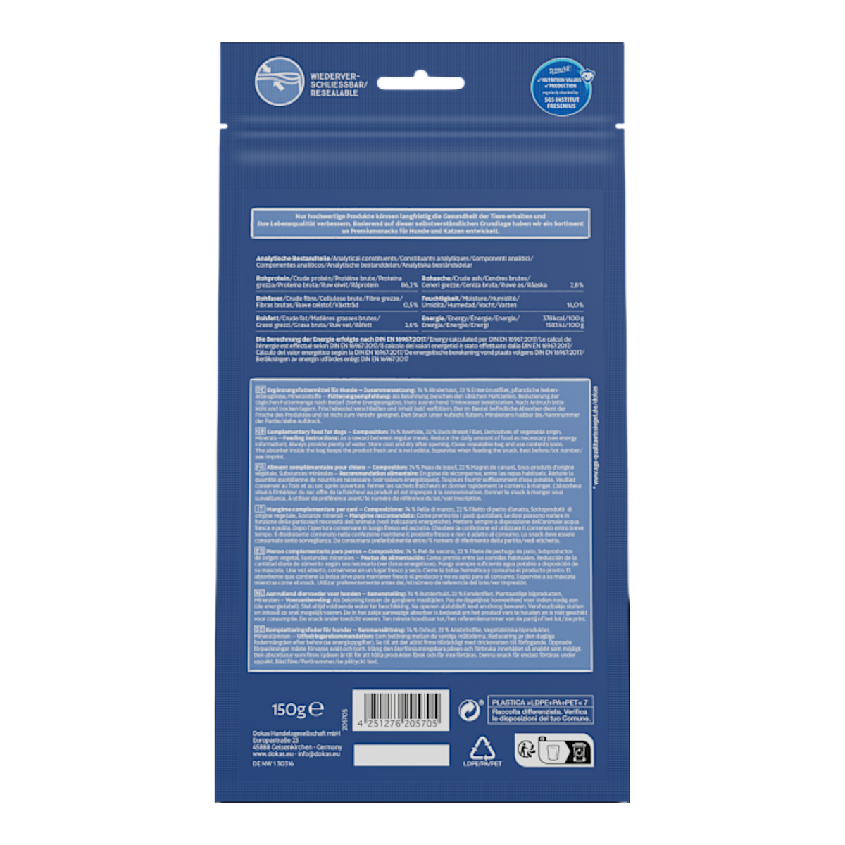 Dokas Dog - Kaurolle Entenbrust Medium