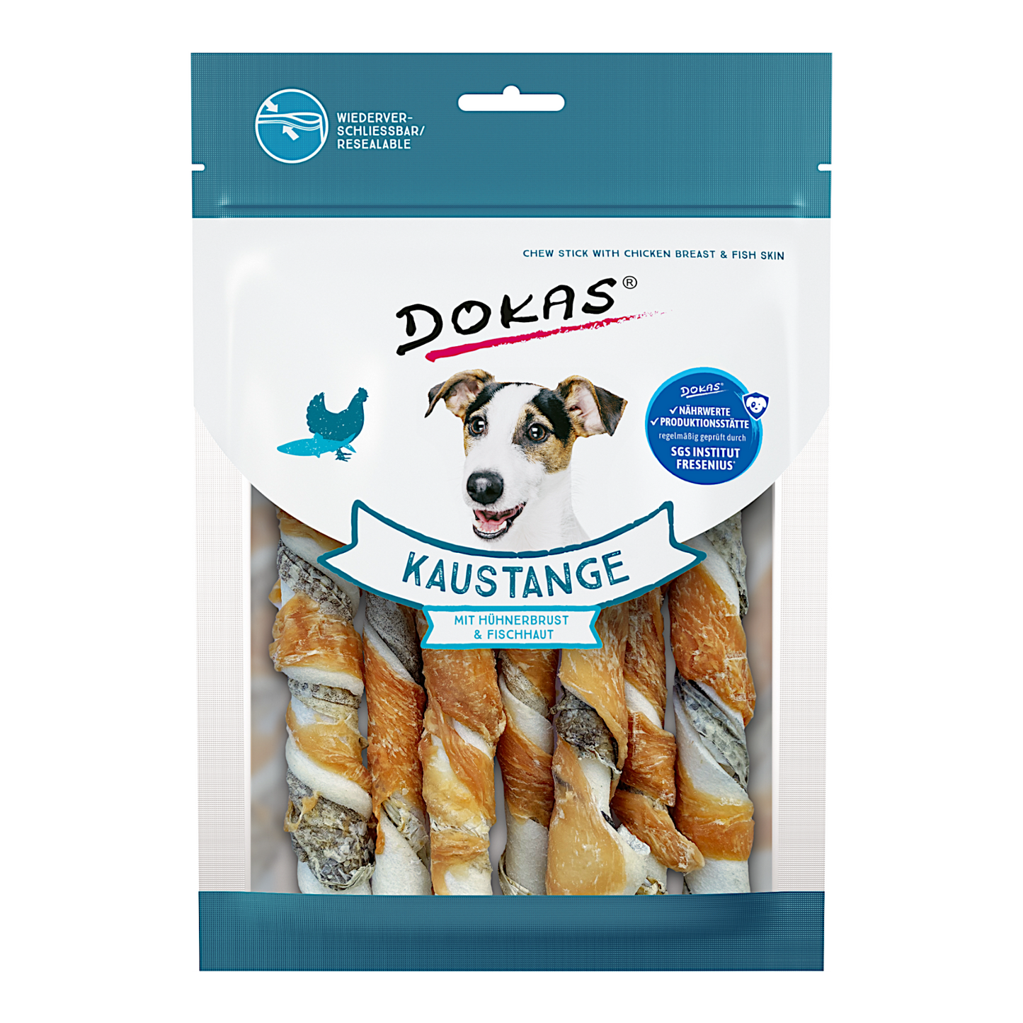 Dokas Dog - Kaustange Hühnerbrust & Fischhaut