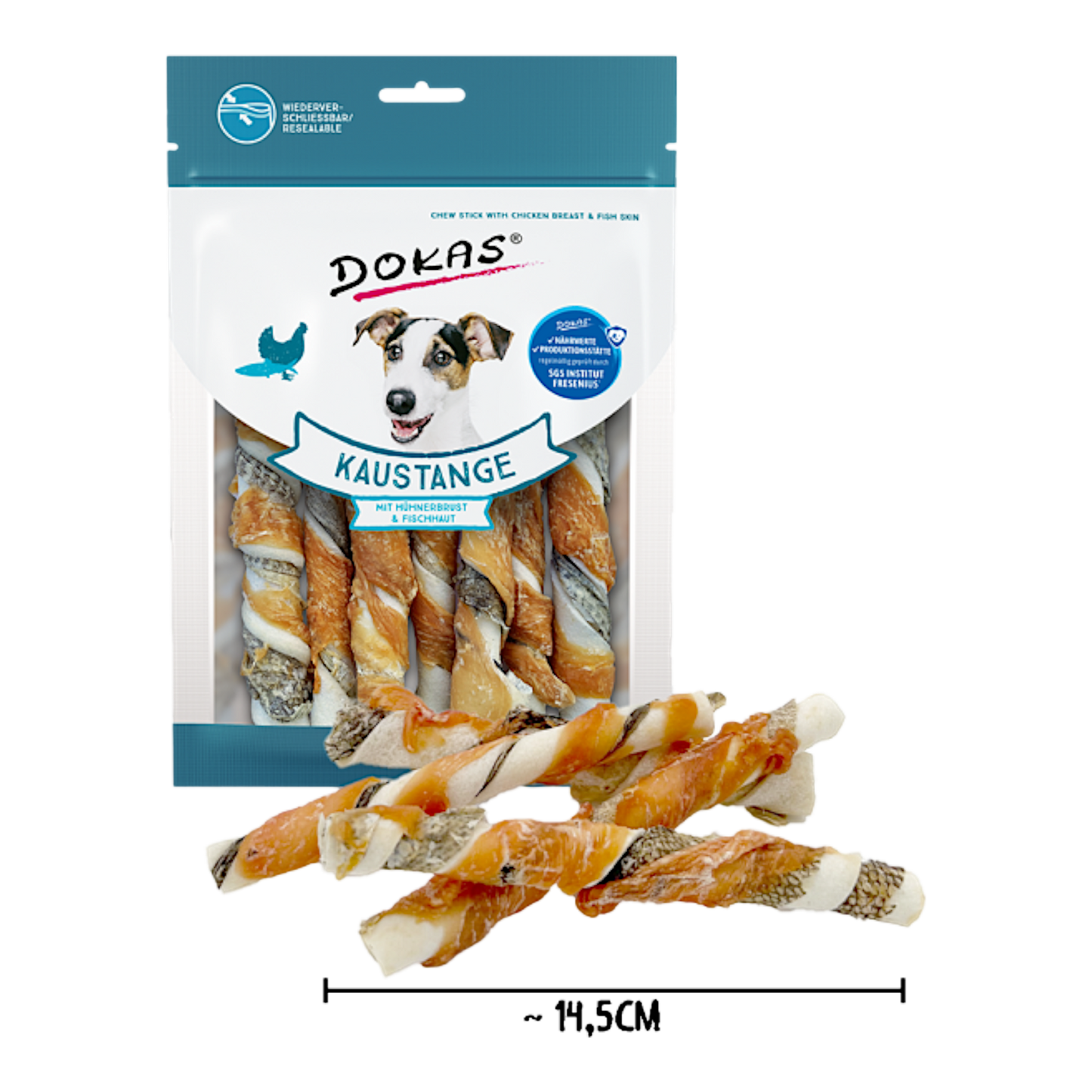 Dokas Dog - Kaustange Hühnerbrust & Fischhaut