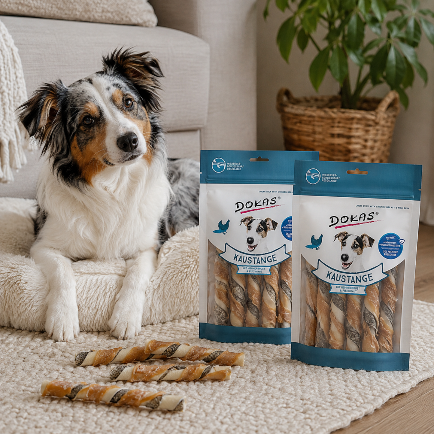 Dokas Dog - Kaustange Hühnerbrust & Fischhaut