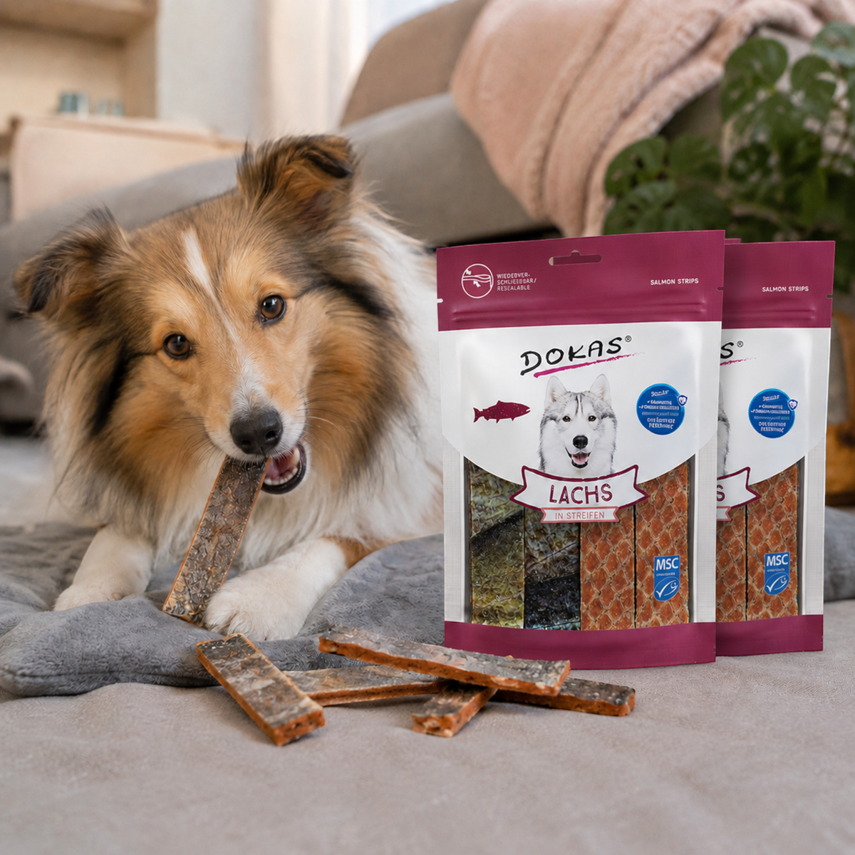 Dokas Dog - Lachs Streifen