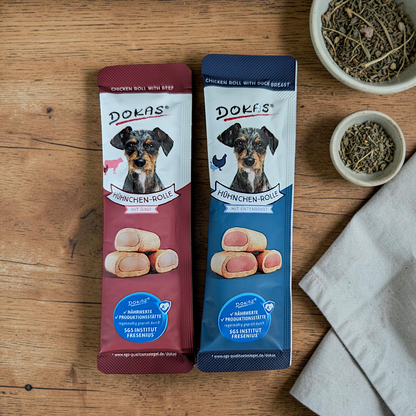 Dokas Dog - Hühnchen-Rolle mit Ente