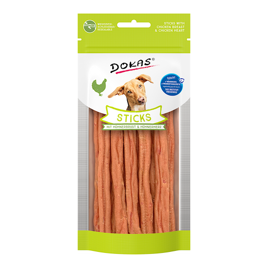 Dokas Dog - Sticks mit Hühnerbrust & Hühnerherz