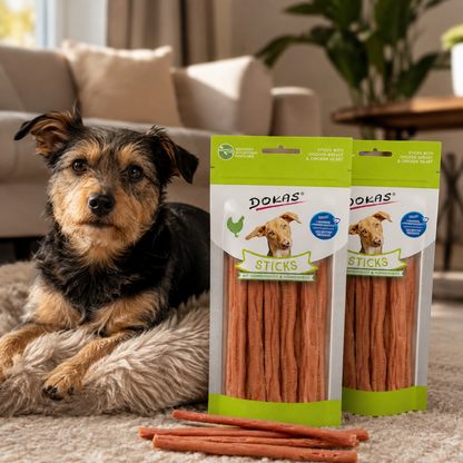 Dokas Dog - Sticks mit Hühnerbrust & Hühnerherz