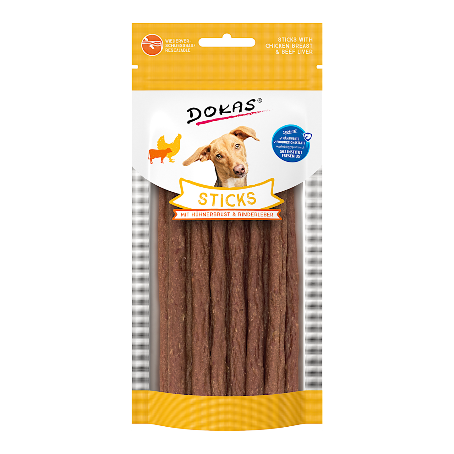 Dokas Dog - Sticks mit Hühnerbrust & Rinderleber