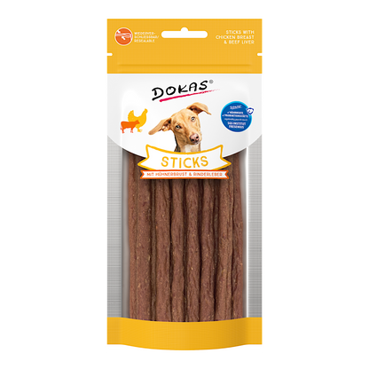 Dokas Dog - Sticks mit Hühnerbrust & Rinderleber