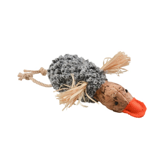Duvoplus Cat Toy – Kork Knister-Ente in Grau