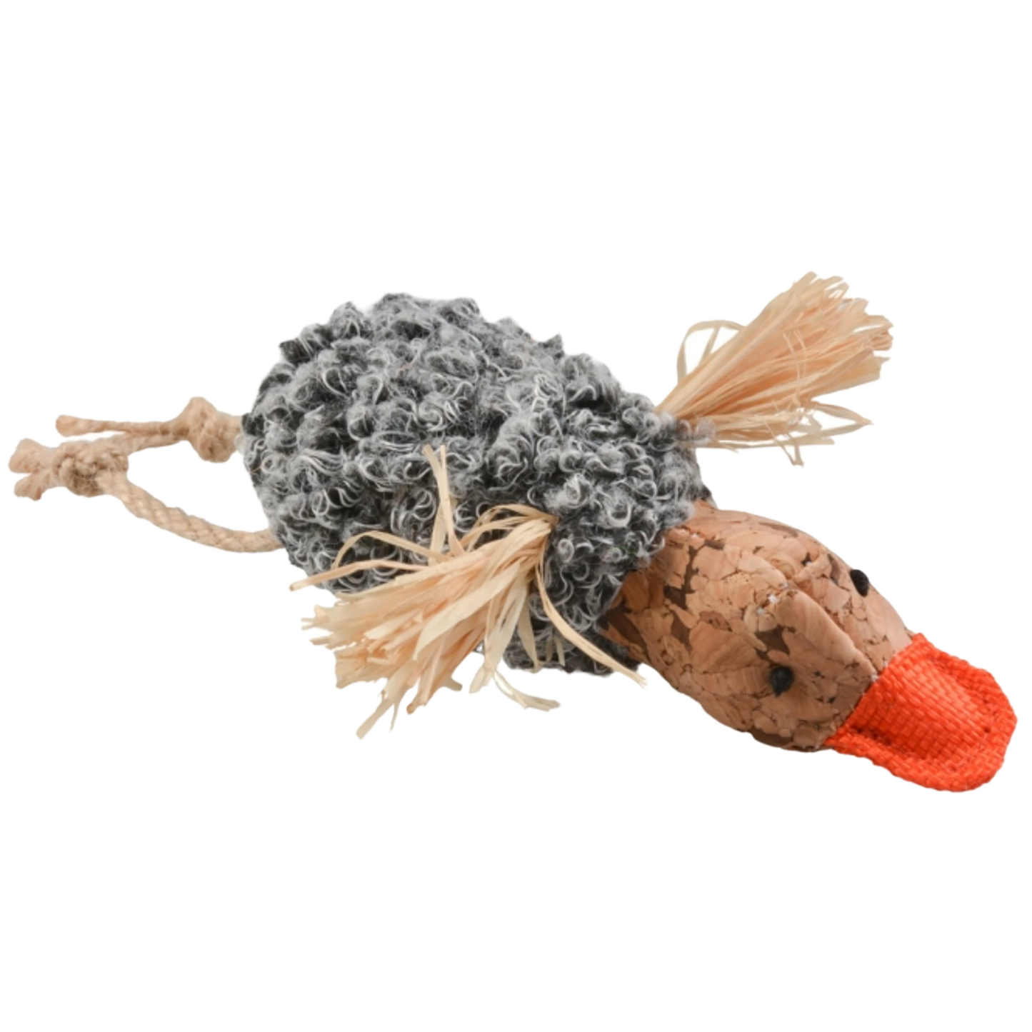 Duvoplus Cat Toy – Kork Knister-Ente in Grau