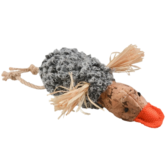 Duvoplus Cat Toy – Kork Knister-Ente in Grau