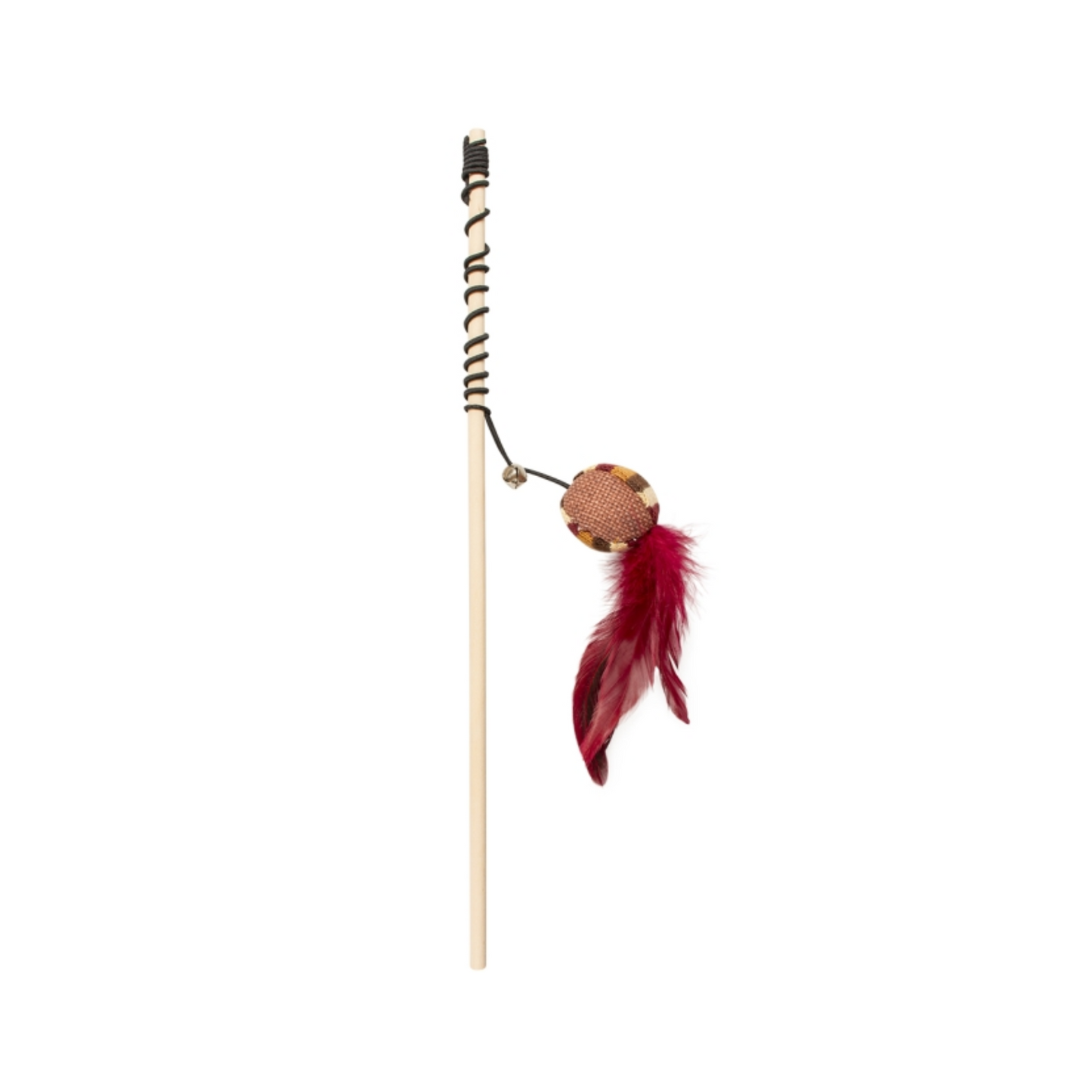 Duvoplus Cat Toy Spielangel knitternder Ball mit Federn