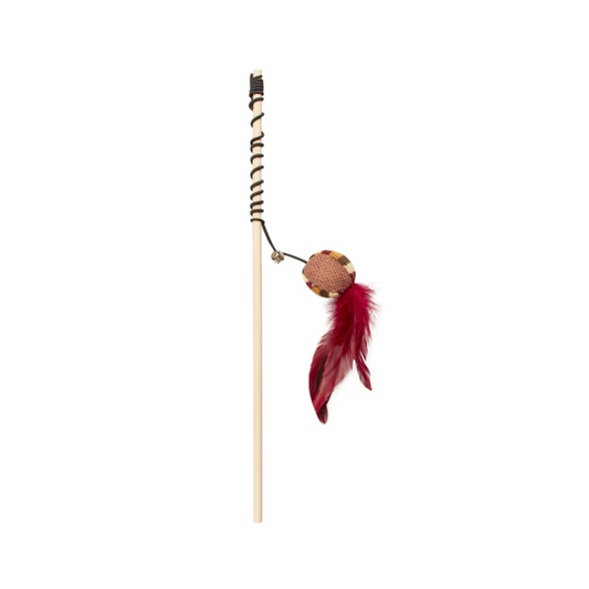 Duvoplus Cat Toy Spielangel knitternder Ball mit Federn